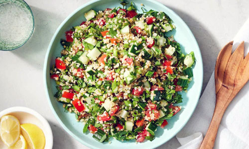Fresh Tabbouleh salad in a deep bowl